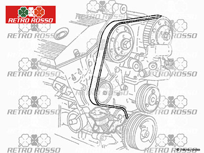 Courroie dentée 2000 - 3000cc V6 1. série GTV, 164, 75