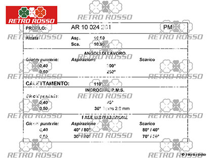 Jeu arbre à cames sport 1300-1600 10,90mm / 280