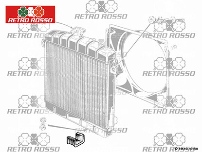 Support radiateur inférieur caoutchouc inf. 105