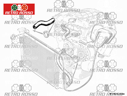 Durite supérieure Alfetta / GTV <82 (thermostat - radiateur)