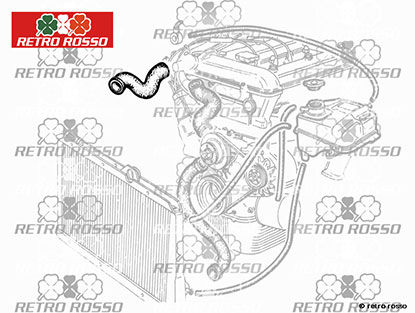 Durite supérieure 2000cc GTV >82 (thermostat - radiateur)