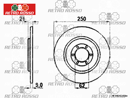 Disque frein arrière Alfetta <81 (10mm trous)