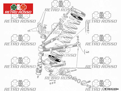 Jeu (4) supports caoutchouc ressorts avant 750 / 101