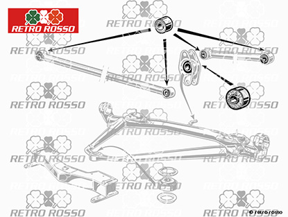 Kit (5) silentblocs Watt barre torsion SuperPro Alfetta + 75