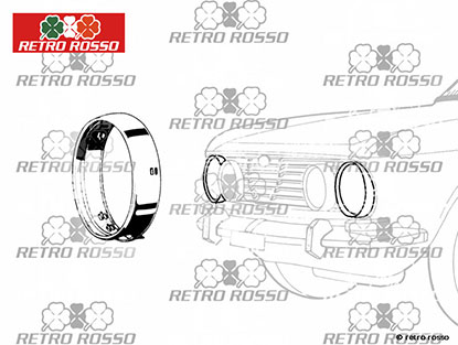 Anneau phare chromé extérieur GTV Bertone / 1750 Berl.