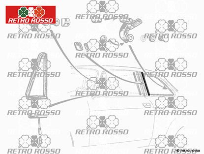 Joint rail intérieur montant vitre arrière GT Bertone