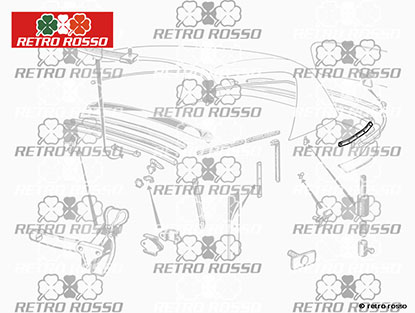 Tôle fixation arrière latérale capote Spider 1970 - 93