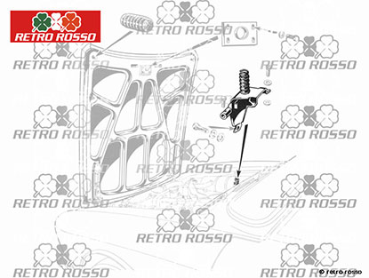 Verrou capot moteur 1300 - 2000 GT Bertone