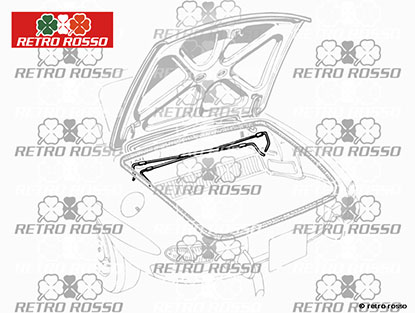 Jeu (2) tringles de maintien coffre Alfa Spider 1966 - 69