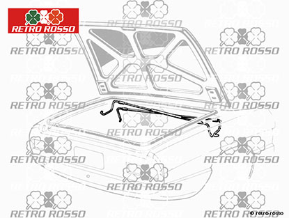 Jeu (2) tringles de maintien coffre Alfa Spider 1970 - 93