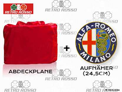 Housse Deluxe Satin Rouge M avec sac / Alfa Milano Logo