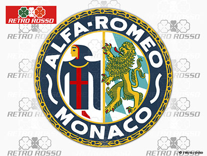 Autocollant Alfa Romeo Monaco rond (5cm) blanc