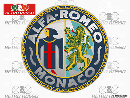 Autocollant Alfa Romeo Monaco rond (5cm) argent