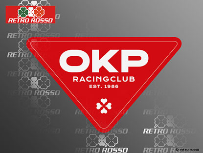 Autocollant OKP RACING CLUB 200 x 105mm ROUGE