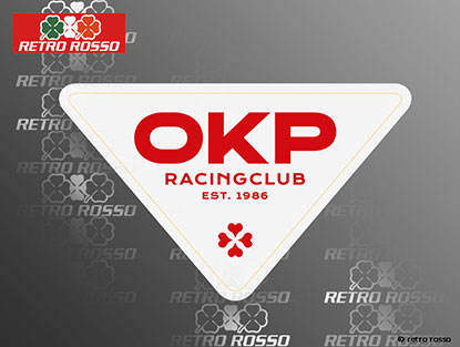 Autocollant OKP RACING CLUB 200 x 105mm BLANC