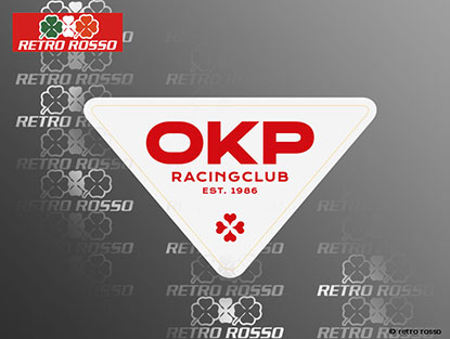 Autocollant OKP RACING CLUB 160 x 95mm BLANC