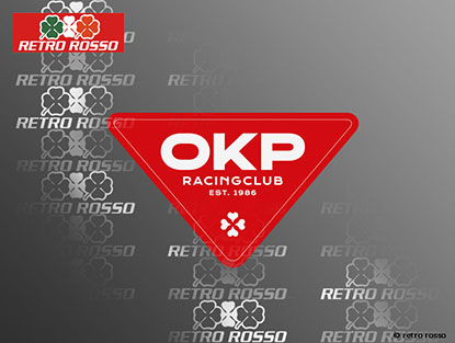 Autocollant OKP RACING CLUB 120 x 70mm ROUGE