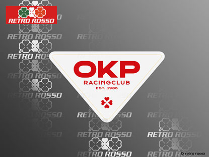 Autocollant OKP RACING CLUB 120 x 70mm BLANC