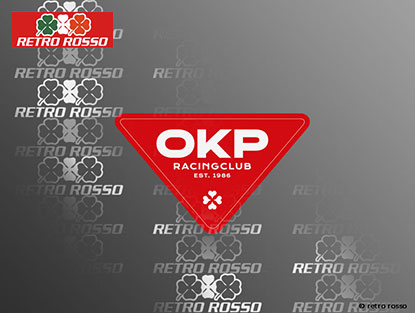 Autocollant OKP RACING CLUB 80 x 45mm ROUGE