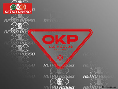 Autocollant OKP RACING CLUB 120 x 70mm ROUGE