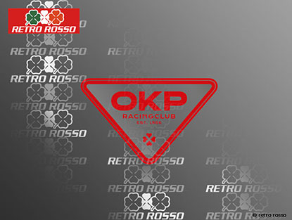 Autocollant OKP RACING CLUB 80 x 45mm ROUGE