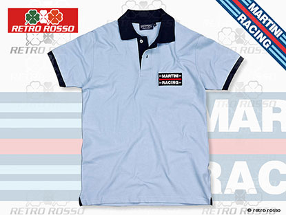 MARTINI RACING 1970s Polo Shirt bleu clair S