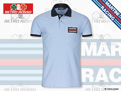 MARTINI RACING 1970s Polo Shirt bleu clair S