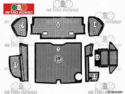 Jeu (7) tapis en caoutchouc coffre 2000 / 2600 Touring 