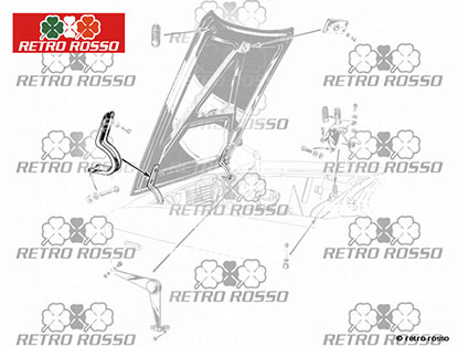 Jeu (2) charnières de capot  Racing 1300 - 1600 GT / GTA