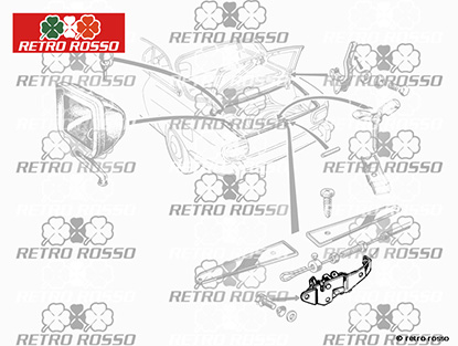 Fermeture de coffre GT Bertone + Spider 66-69 NOS