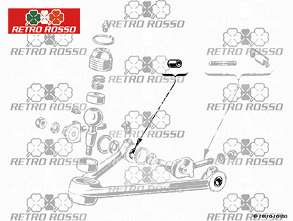 Silentbloc boulon sup. porte-moyeu 750 Giulietta