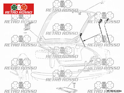 Béquille capot moteur / coffre Giulietta Spider / GT 1.S.