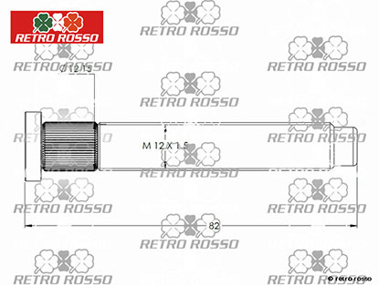 Boulon de roue avant pas droite 105 / 115 82mm