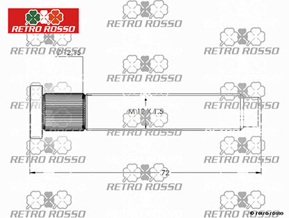 Boulon de roue arrière pas droite 105 / 115 72MM