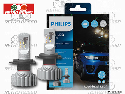 Set Philips Pro6000 12V LED Pro H4 - LED  Boost