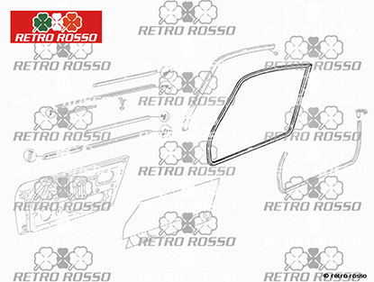 Jeu (d+g) joints de porte   Porsche 911 F - 964