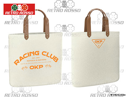 Shopper bag OKP Racing Club off white / orange