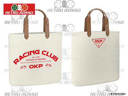 Shopper bag OKP Racing Club off white / red