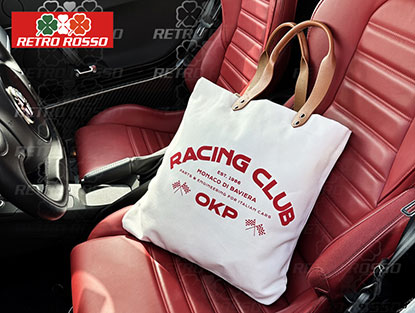 Shopper bag OKP Racing Club off white / red