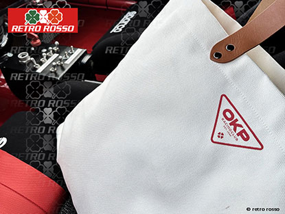 Shopper bag OKP Racing Club off white / red