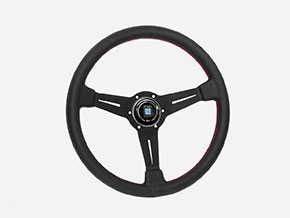 Nardi Classico 360 volant cuir noir couture rouge