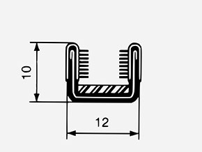 Joint glissière velours 12mm  (par mètre)