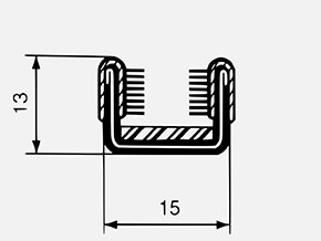 Joint glissière velours 15mm (par mètre)