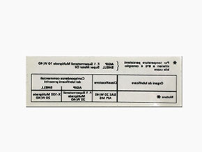 Autocollant lubrifiants recommandés parebrise 2000/2600