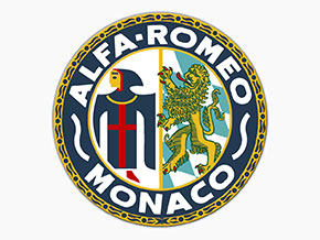 Autocollant Alfa Romeo Monaco rond (5cm) blanc