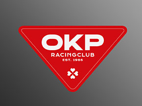 Autocollant OKP RACING CLUB 200 x 105mm ROUGE