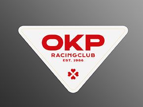 Autocollant OKP RACING CLUB 200 x 105mm BLANC