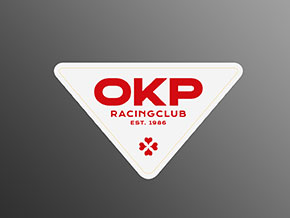 Autocollant OKP RACING CLUB 160 x 95mm BLANC