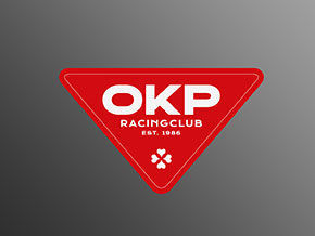 Autocollant OKP RACING CLUB 160 x 95mm ROUGE