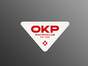 Autocollant OKP RACING CLUB 120 x 70mm BLANC